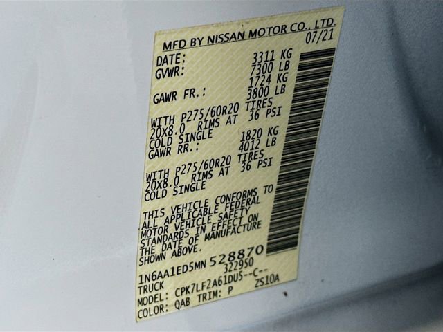 Used 2021 Nissan Titan Platinum Reserve AWD/4WD image 33