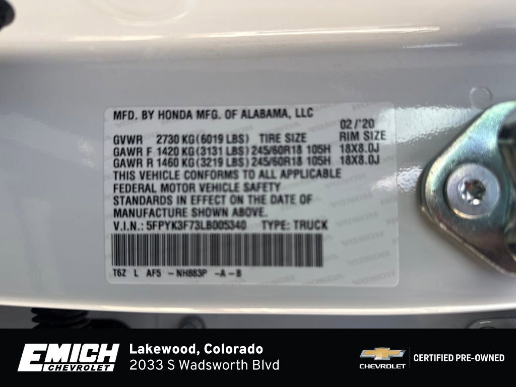 Used 2020 Honda Ridgeline RTL-E image 30