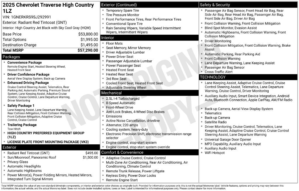 Used 2025 Chevrolet Traverse High Country FWD image 5