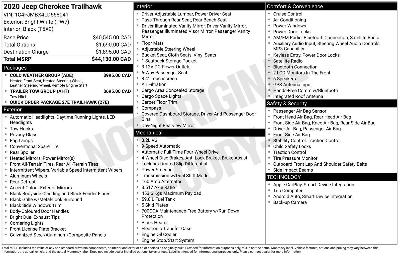 Used 2020 Jeep Cherokee Trailhawk w/ Cold Weather Group image 19