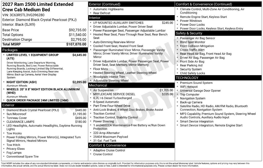 New 2027 RAM 2500 Limited AWD/4WD image 27