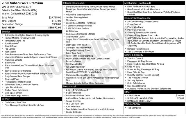 Used 2020 Subaru WRX Premium image 31