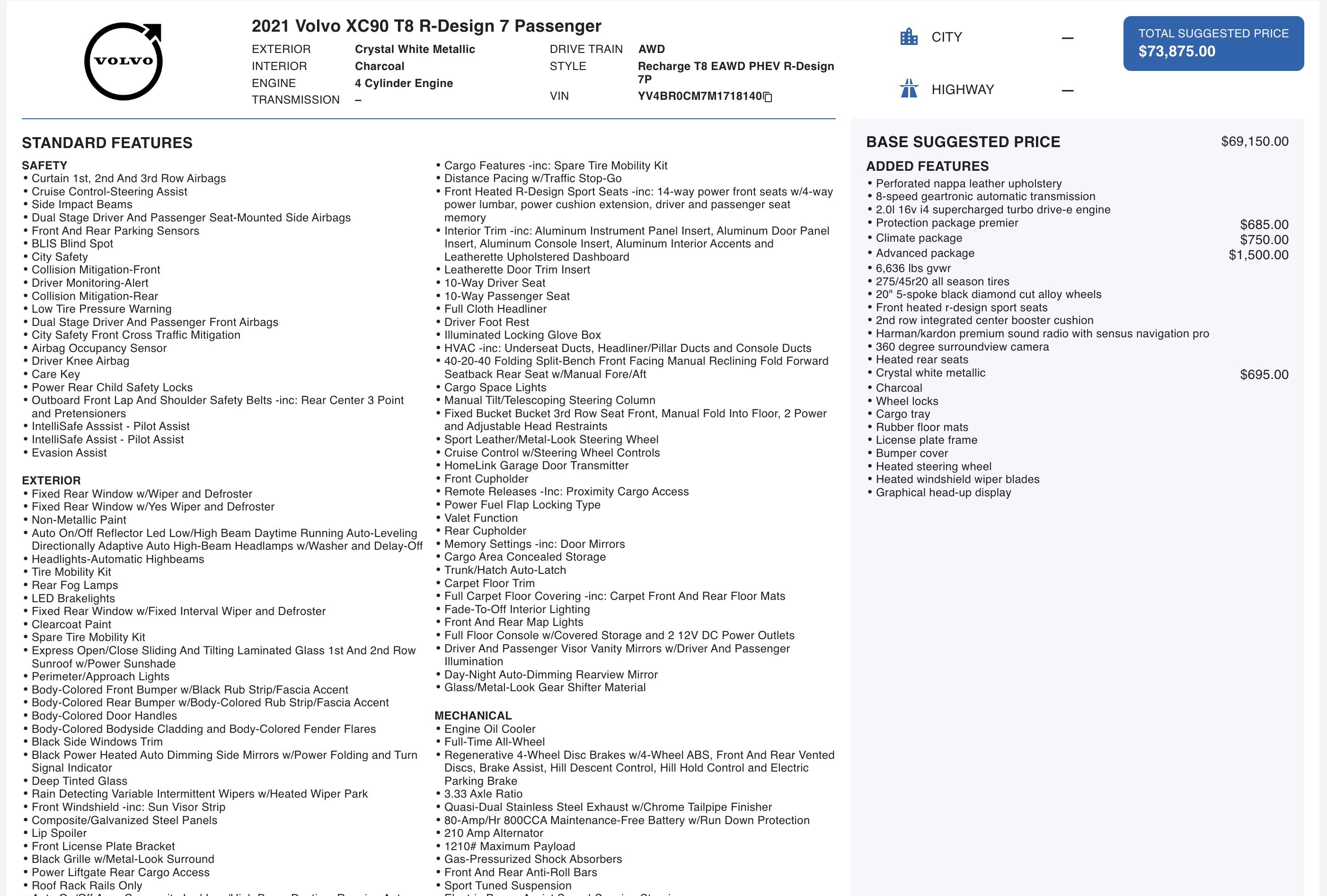 Used 2021 Volvo XC90 T8 R-Design w/ Advanced Package image 5