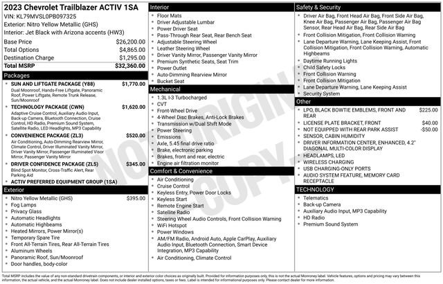 Used 2023 Chevrolet TrailBlazer ACTIV w/ Sun and Liftgate Package image 32