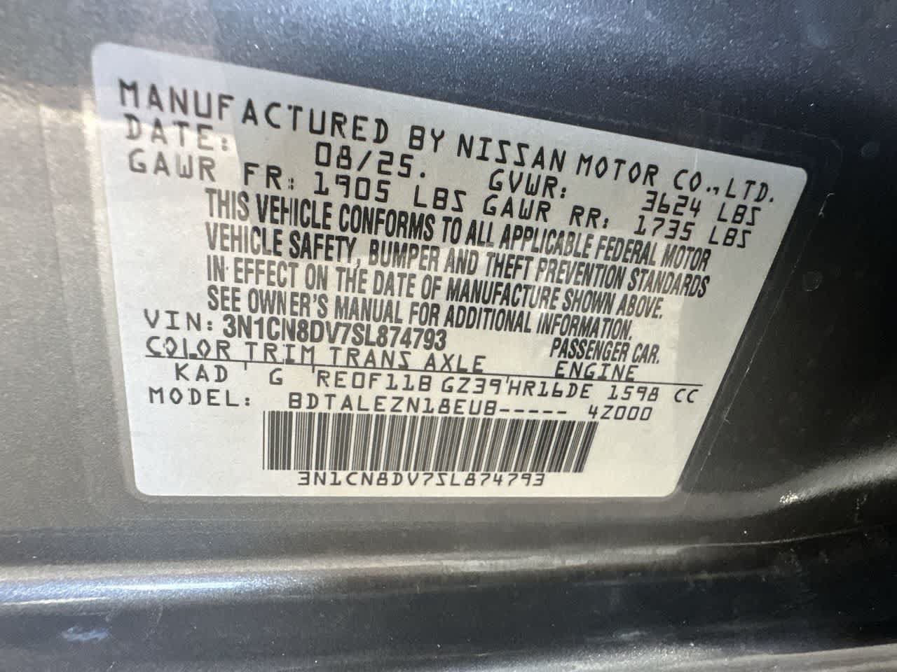 Used 2025 Nissan Versa S w/ Trunk Package FWD image 29