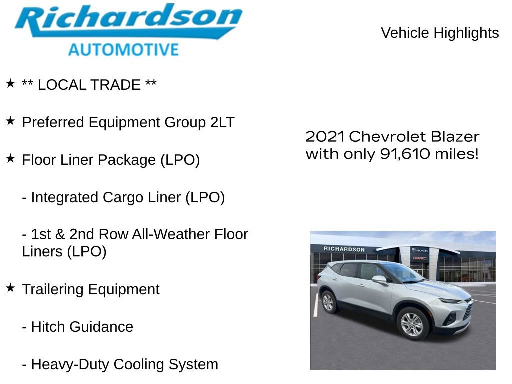 Used 2021 Chevrolet Blazer LT w/ LPO, Floor Liner Package image 11