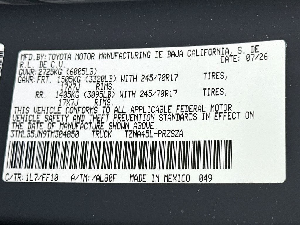 New 2026 Toyota Tacoma SR5 AWD/4WD image 16