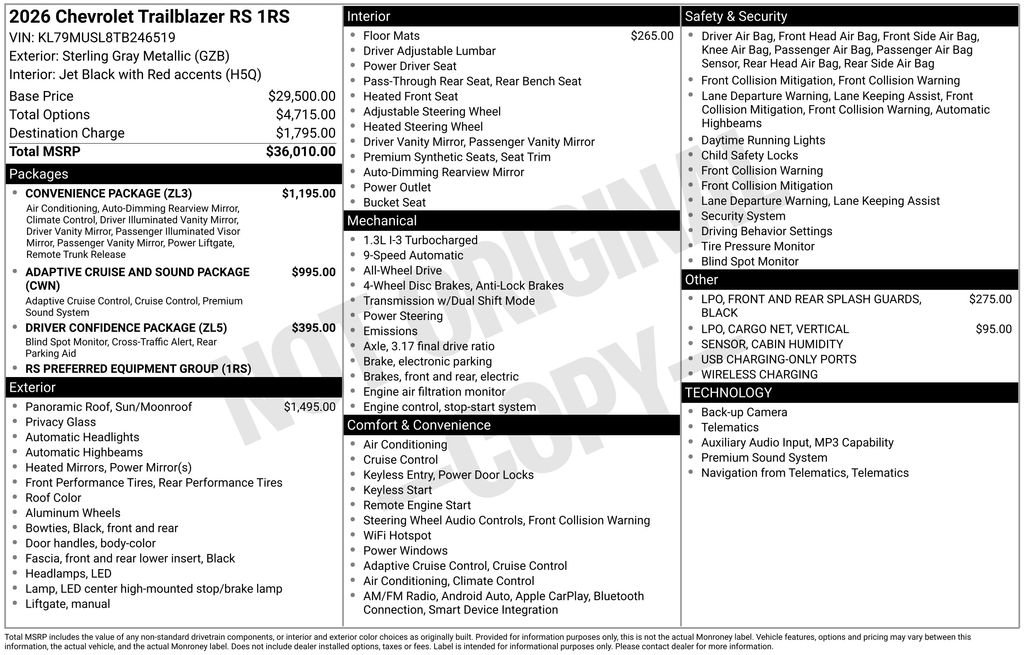 New 2026 Chevrolet TrailBlazer RS w/ Convenience Package AWD/4WD image 4