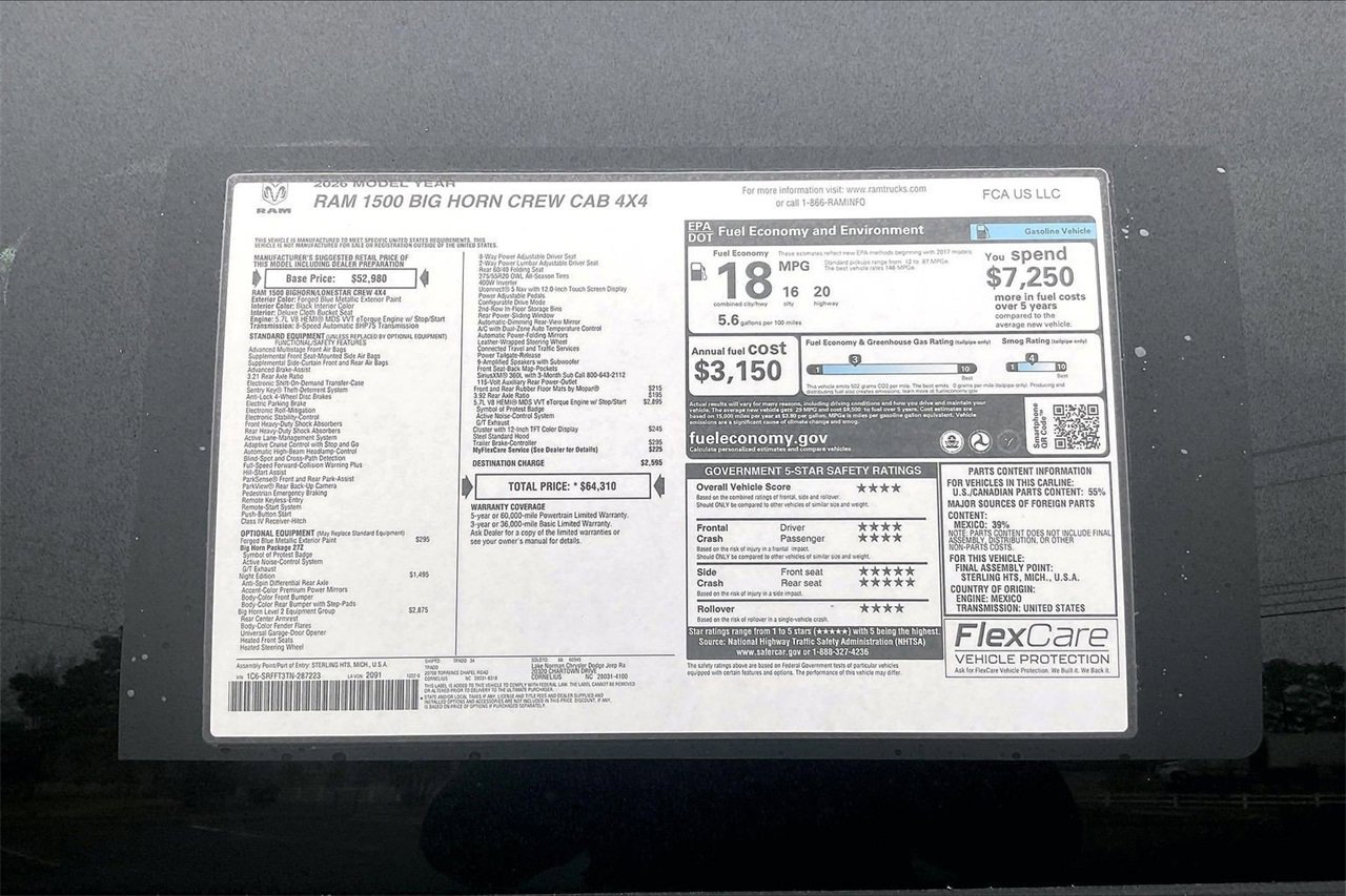 New 2026 RAM 1500 4x4 Crew Cab image 38