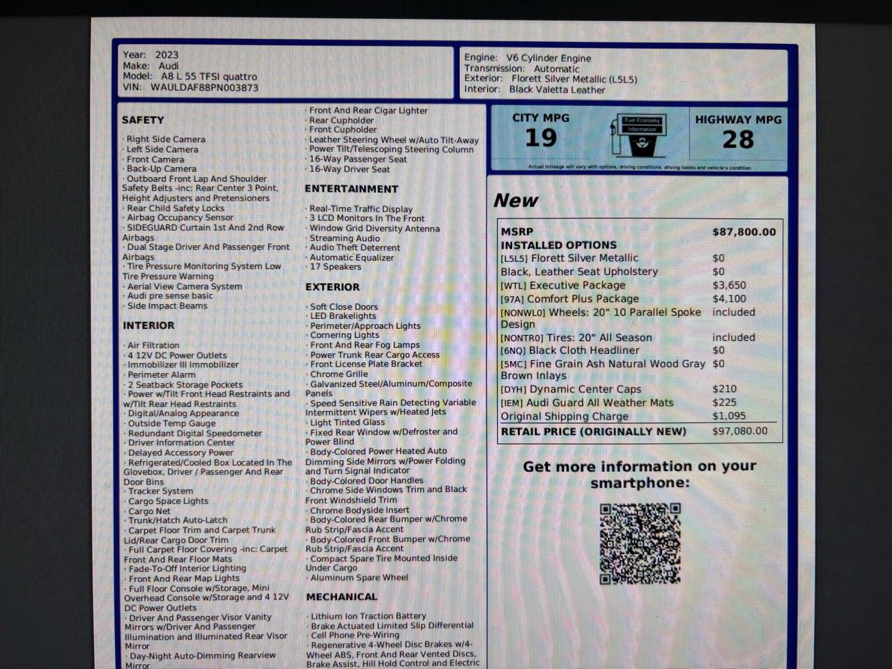 Used 2023 Audi A8 L 3.0T w/ Comfort Plus Package image 15