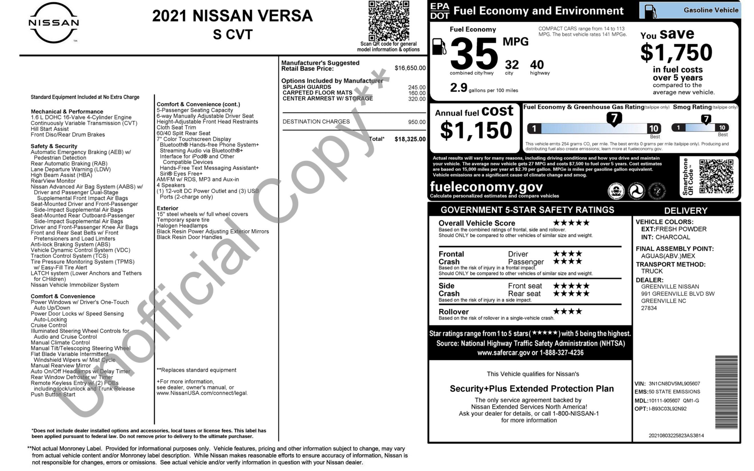 Used 2021 Nissan Versa S FWD image 2