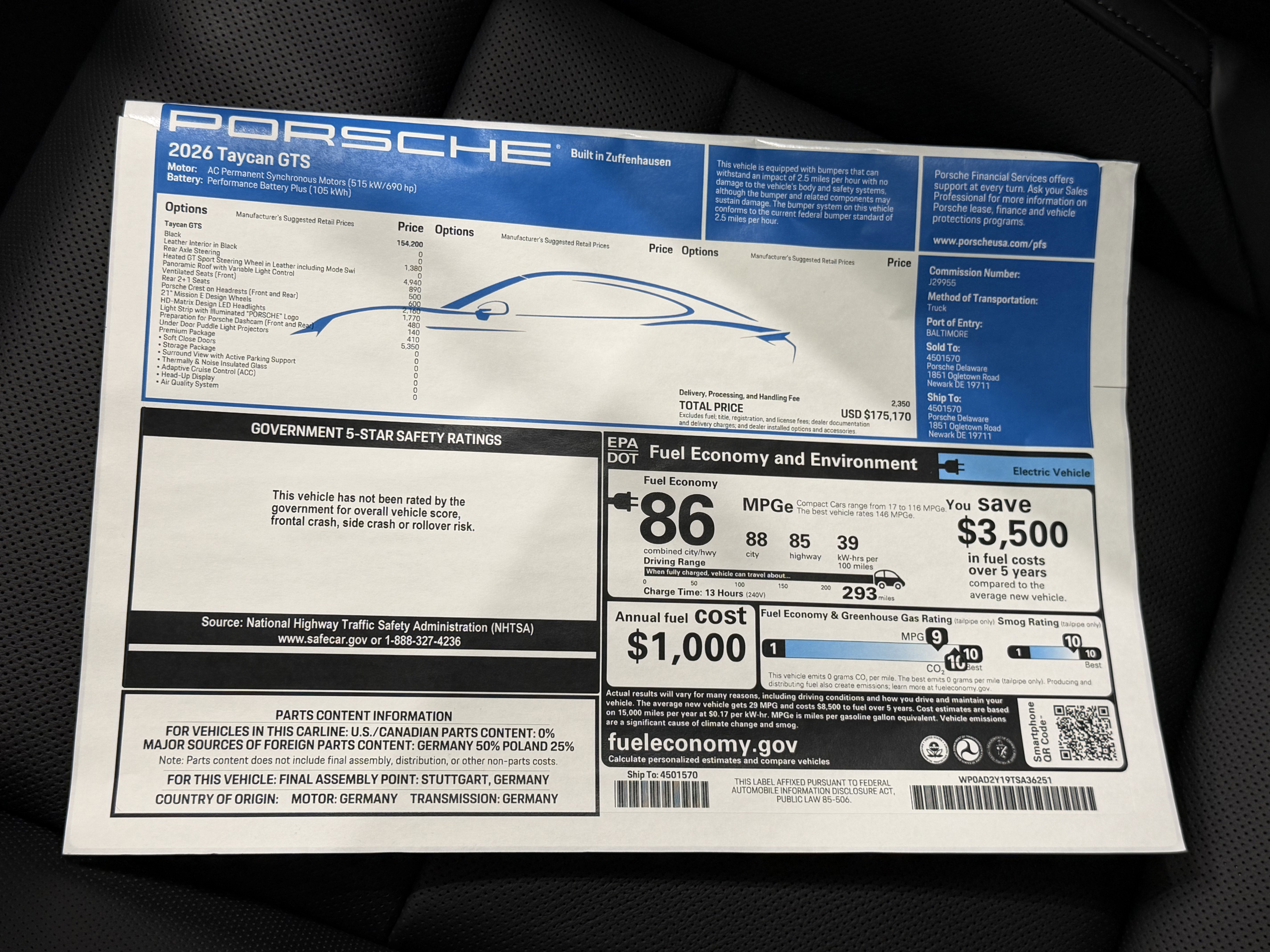 New 2026 Porsche Taycan GTS image 59