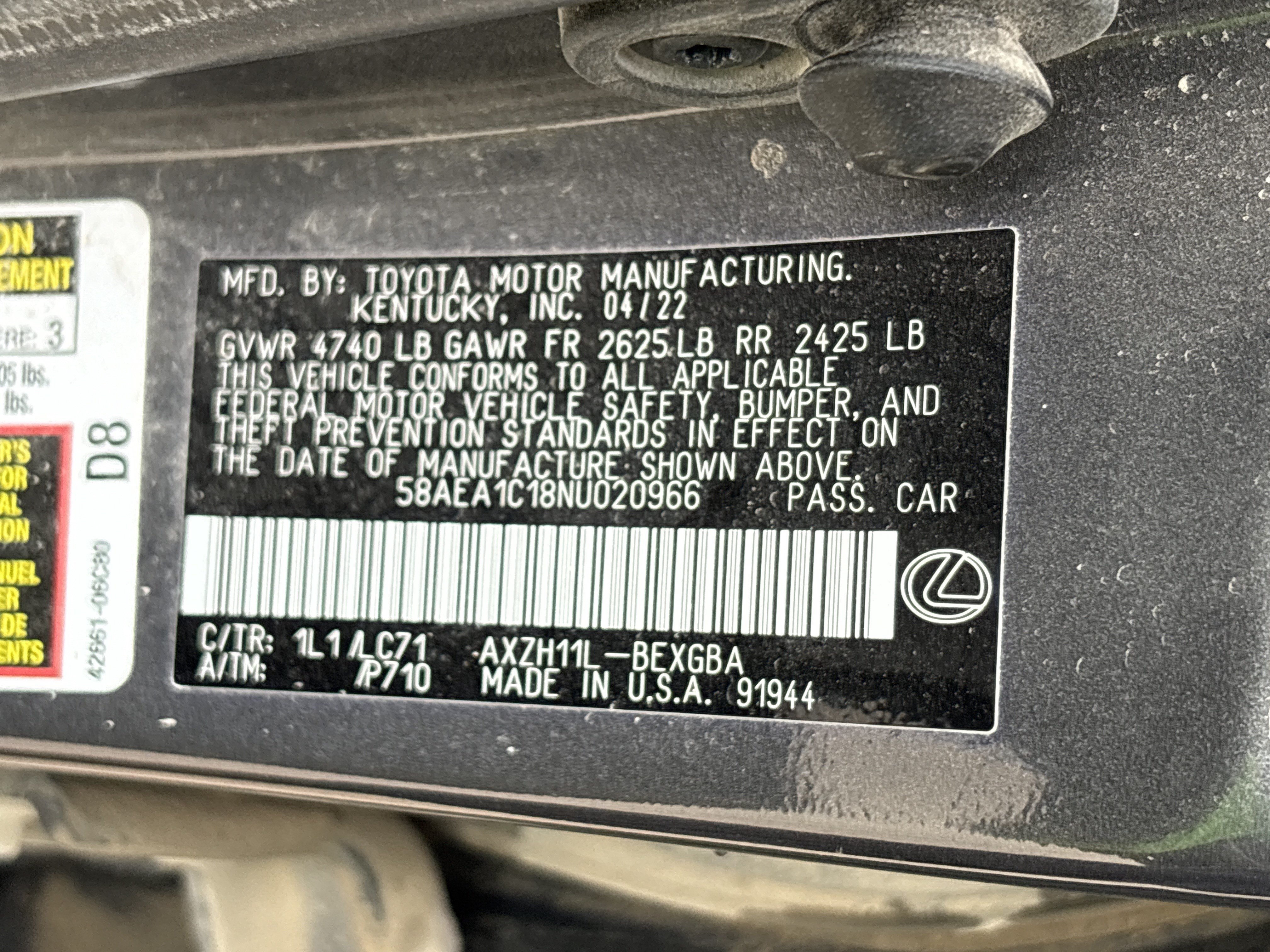 Certified 2022 Lexus ES 300h w/ Accessory Package 2 FWD image 35