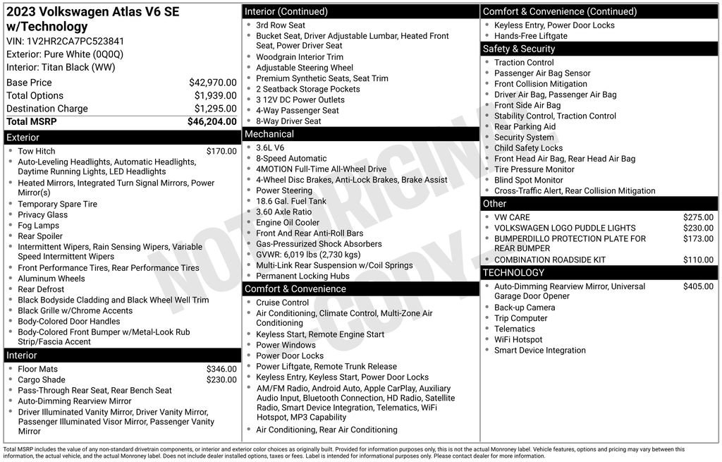 Certified 2023 Volkswagen Atlas SE AWD/4WD image 33
