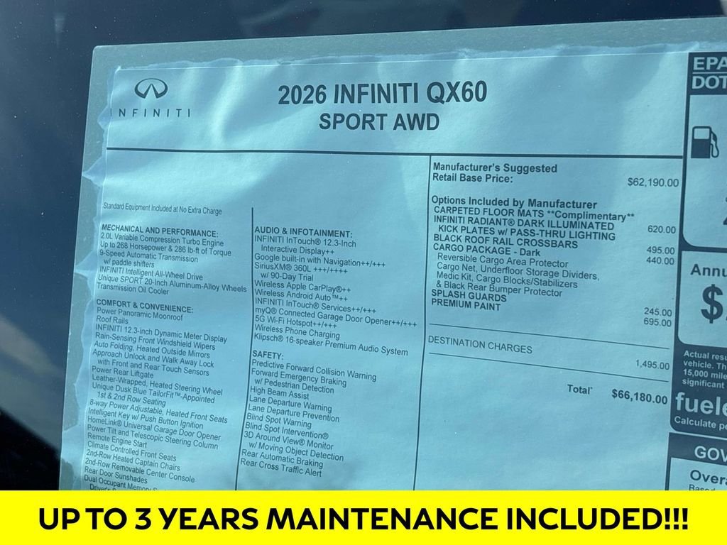 New 2026 INFINITI QX60 Sport w/ Dark Cargo Package AWD/4WD image 19