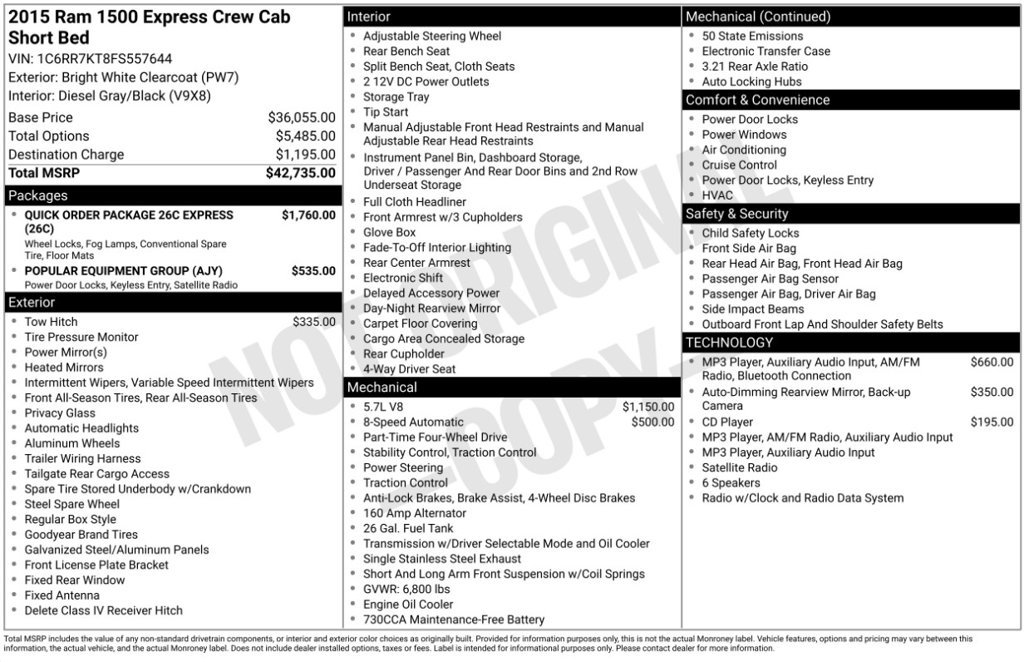 Used 2015 RAM 1500 Express AWD/4WD image 6