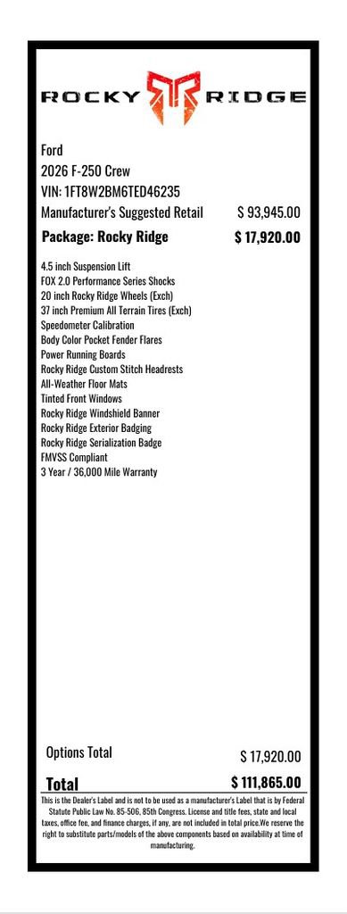 New 2026 Ford F250 Lariat w/ Black Appearance Package image 41