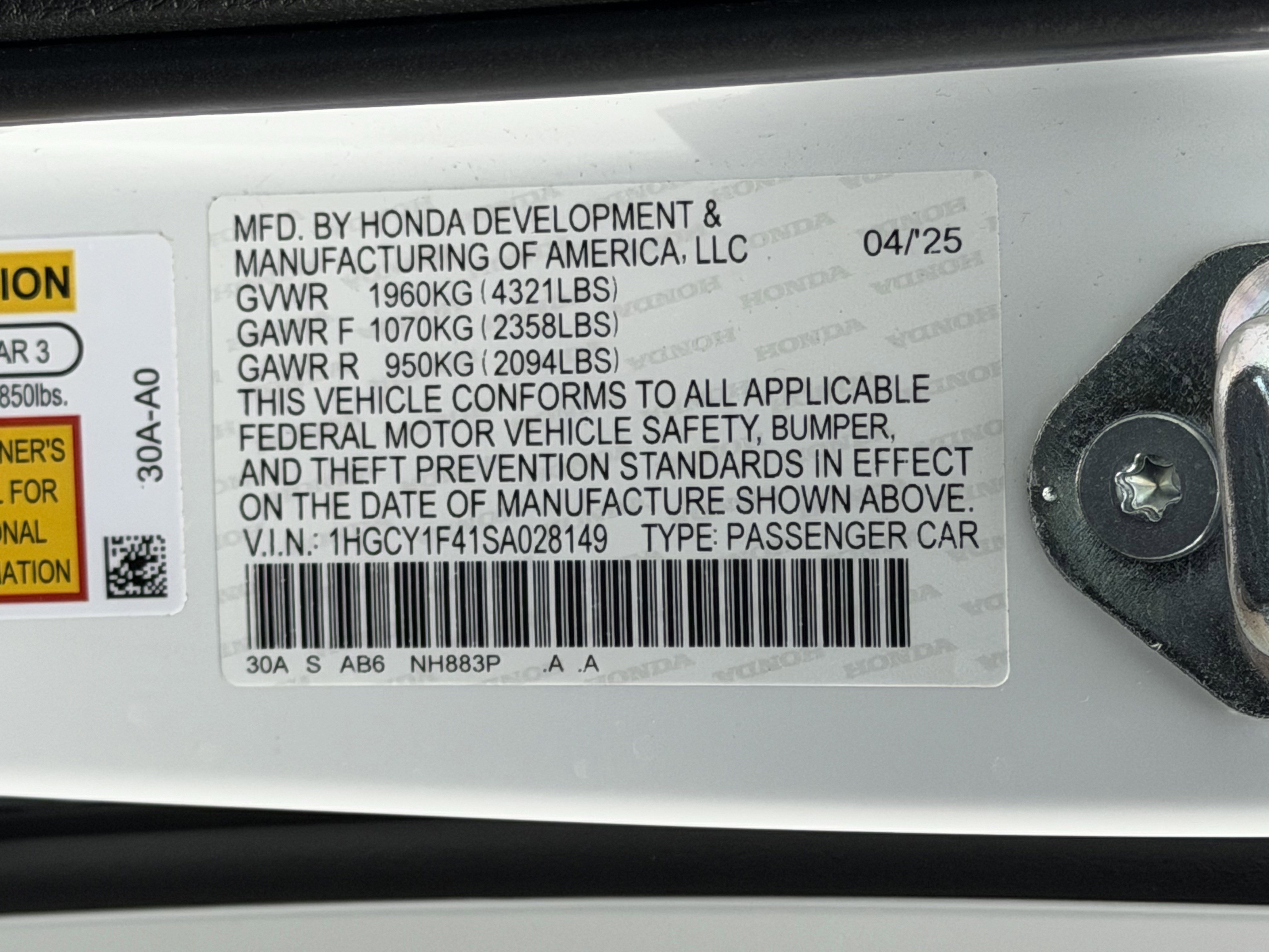 Certified 2025 Honda Accord SE image 22