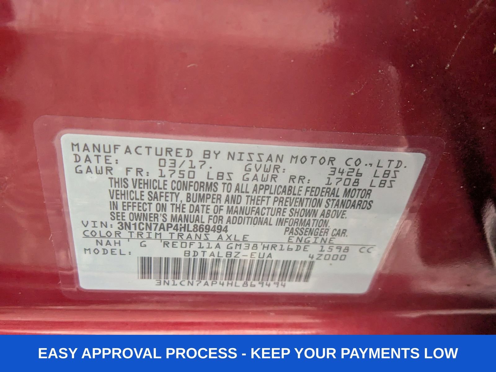 Used 2017 Nissan Versa SV w/ SV Special Edition Package image 29