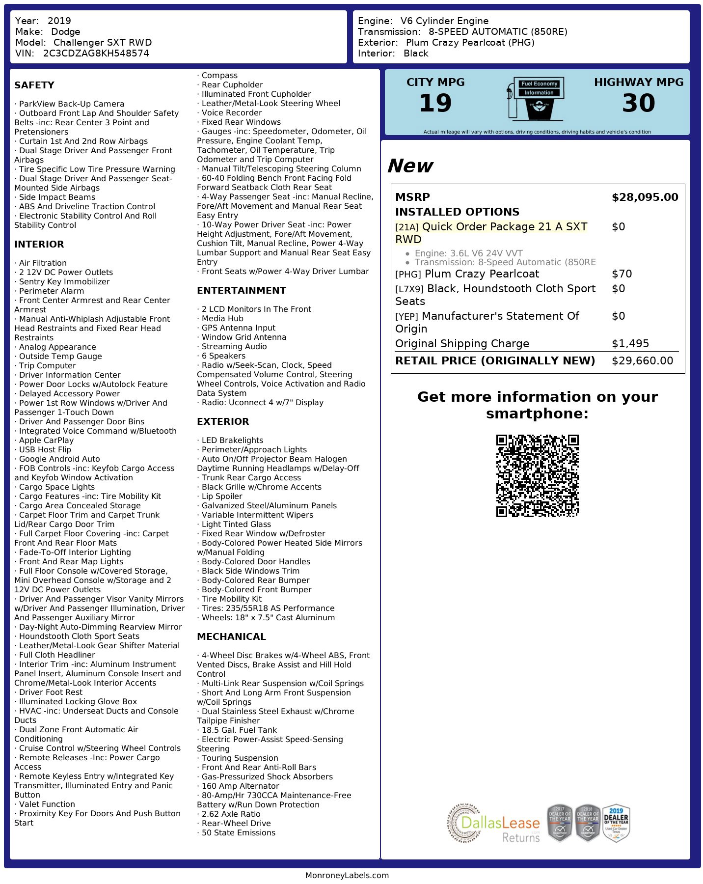 Used 2019 Dodge Challenger SXT image 3