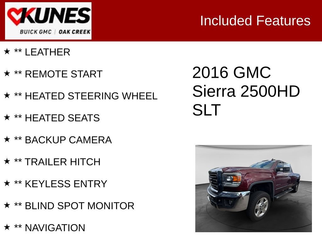 Used 2016 GMC Sierra 2500 SLT w/ Duramax Plus Package AWD/4WD image 2