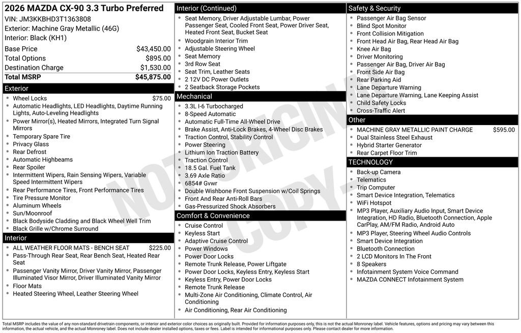 Certified 2026 MAZDA CX-90 3.3 Turbo w/ Preferred Package AWD/4WD image 35
