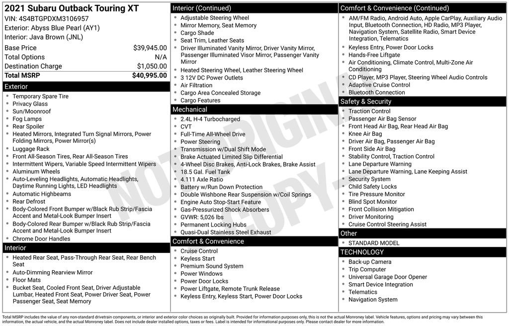 Used 2021 Subaru Outback Touring XT image 27