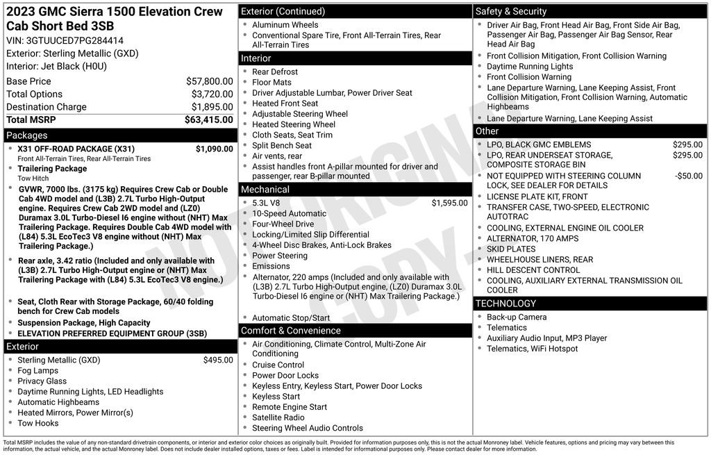 Certified 2023 GMC Sierra 1500 Elevation w/ X31 Off-Road Package image 36