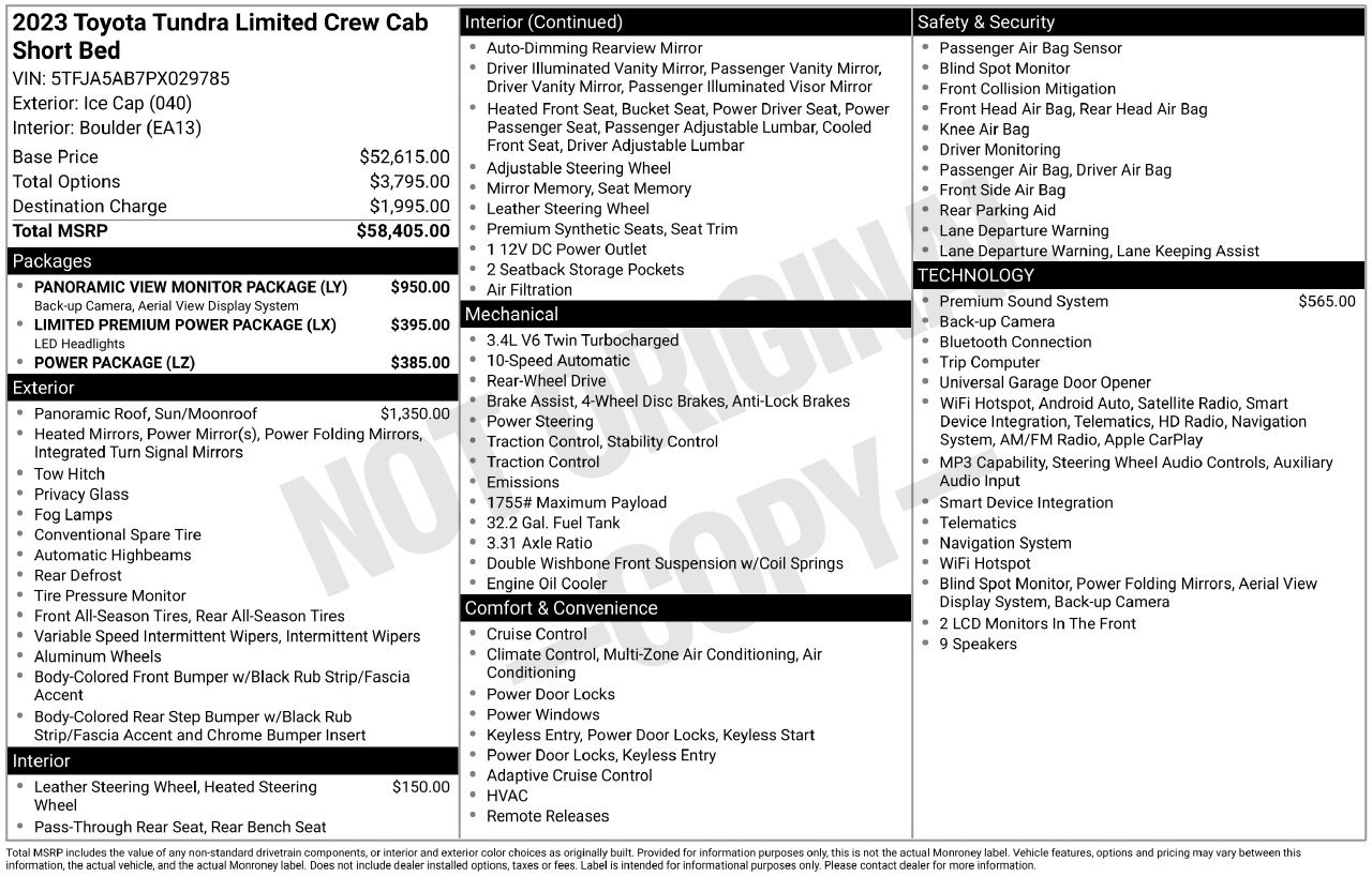 Used 2023 Toyota Tundra Limited RWD image 48