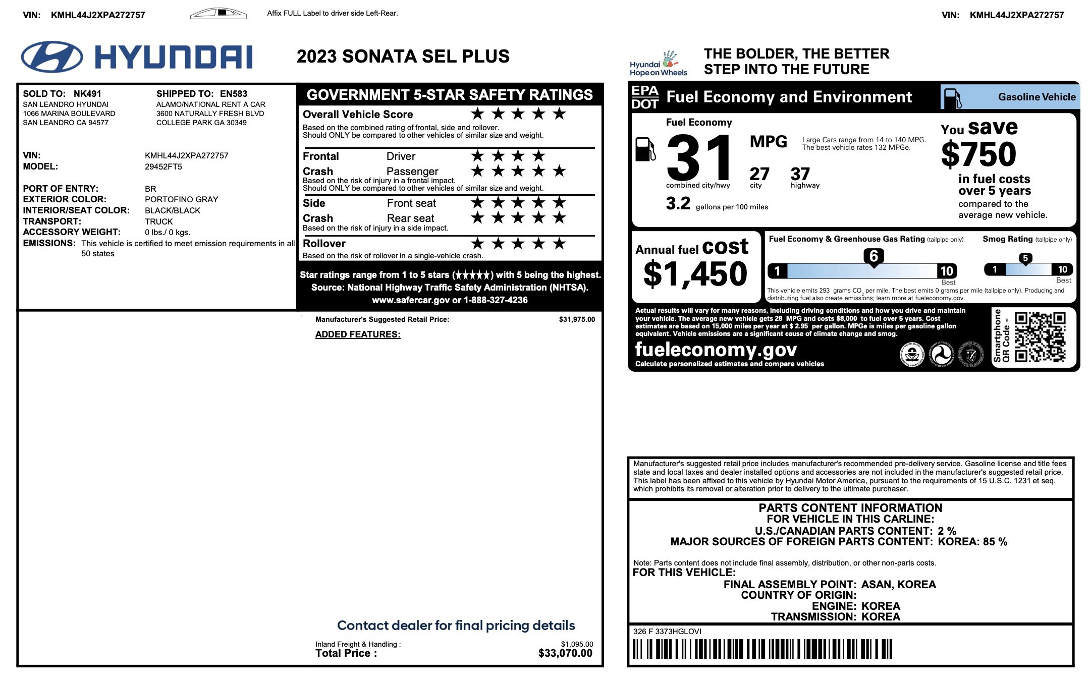 Used 2023 Hyundai Sonata SEL Plus image 3