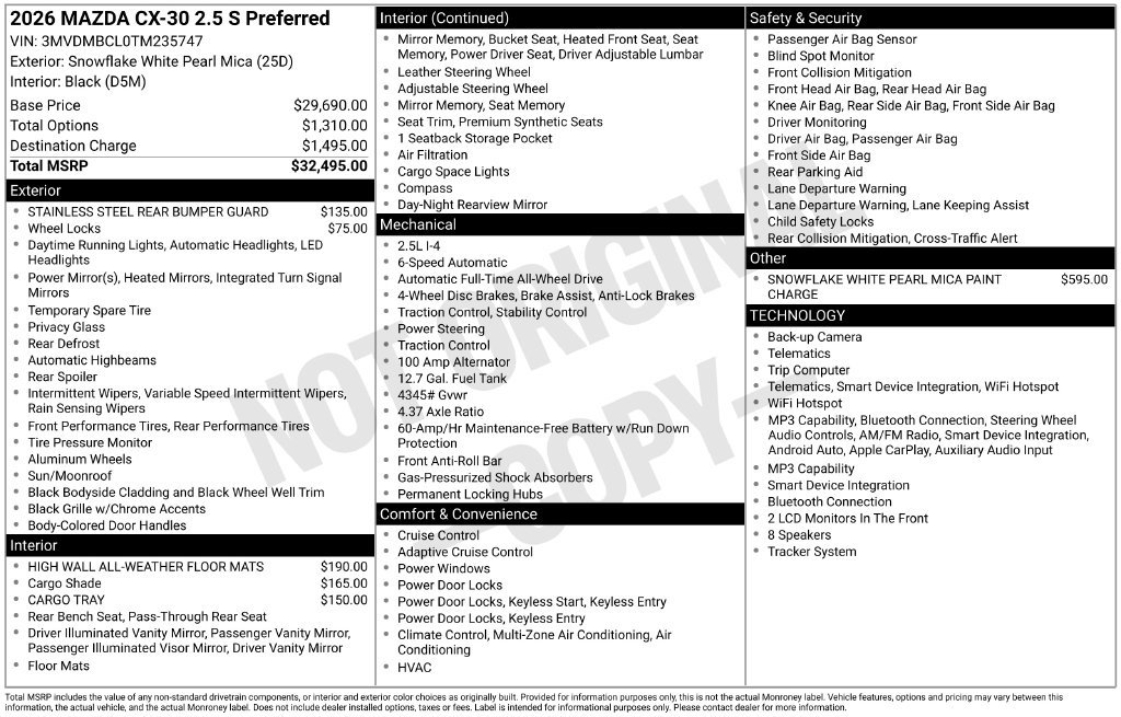 New 2026 MAZDA CX-30 AWD 2.5 S image 3