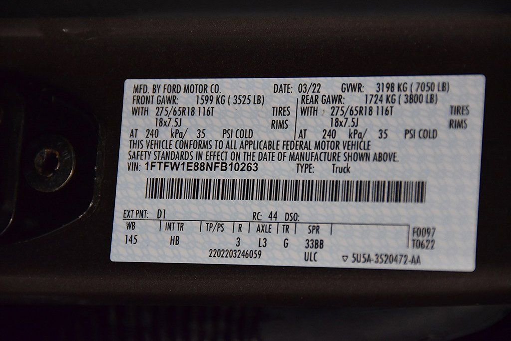 Used 2022 Ford F150 Lariat w/ Equipment Group 502A High image 17