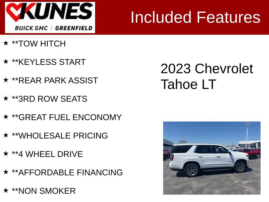 Used 2023 Chevrolet Tahoe LT w/ Luxury Package AWD/4WD image 3