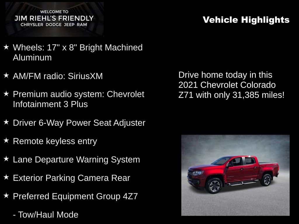 Used 2021 Chevrolet Colorado Z71 w/ Safety Package image 5