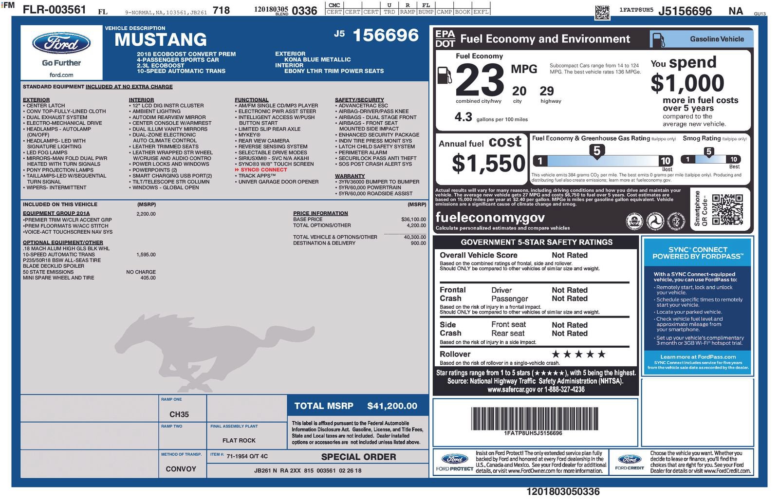Used 2018 Ford Mustang Premium w/ Equipment Group 201A RWD image 4