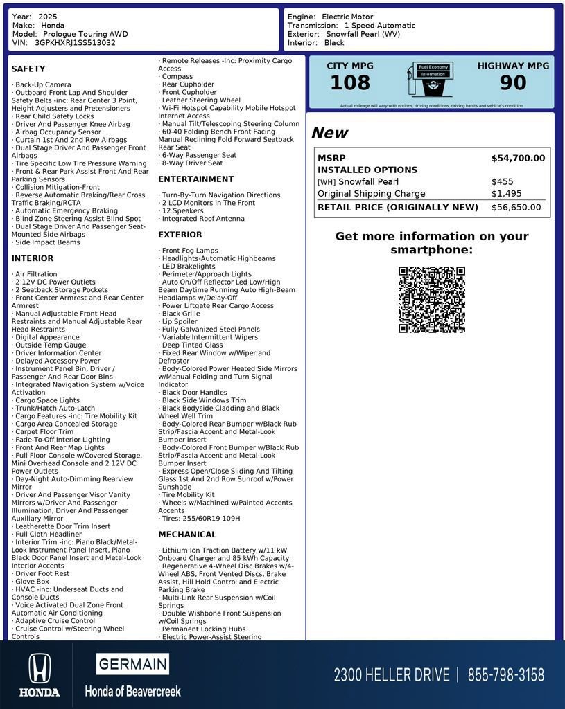 Certified 2025 Honda Prologue Touring image 34