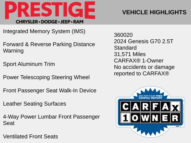 Used 2024 Genesis G70 2.5T image 4