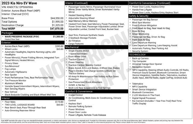 Used 2023 Kia Niro Wave w/ Wave Preserve Package FWD image 7