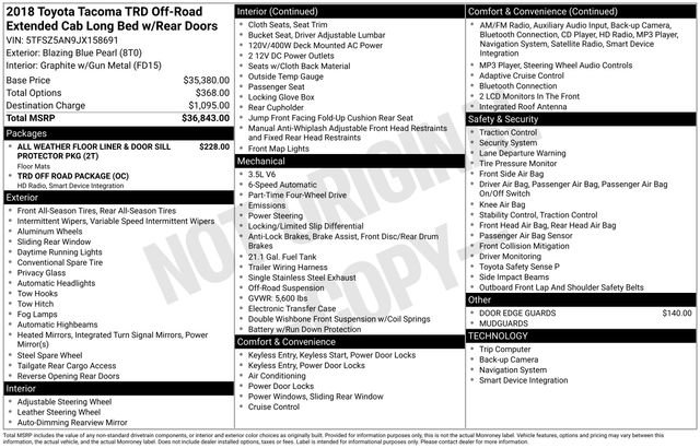 Used 2018 Toyota Tacoma TRD Off-Road AWD/4WD image 34
