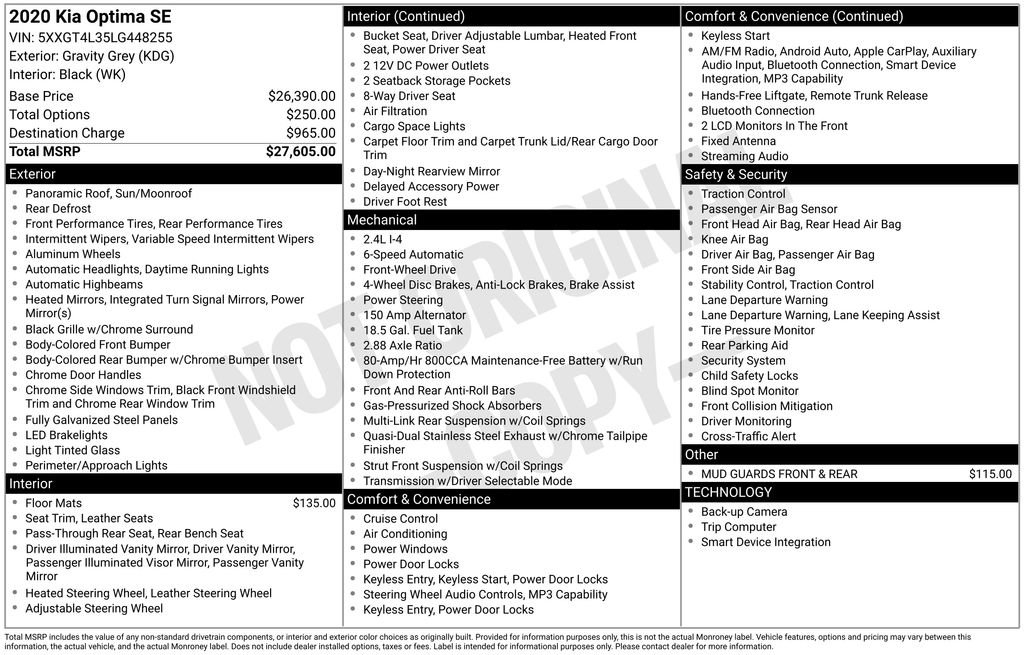 Used 2020 Kia Optima SE image 14