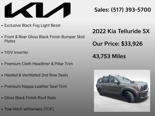 Used 2022 Kia Telluride SX w/ SX Prestige Package AWD/4WD image 22