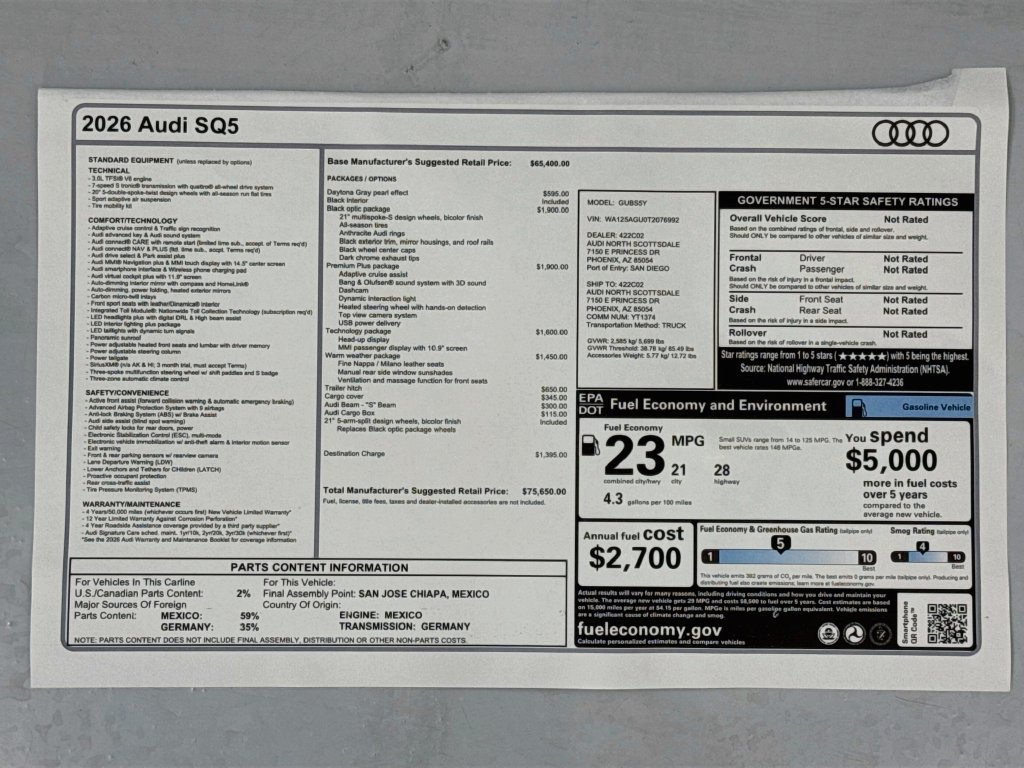 New 2026 Audi SQ5 Premium Plus AWD/4WD image 9