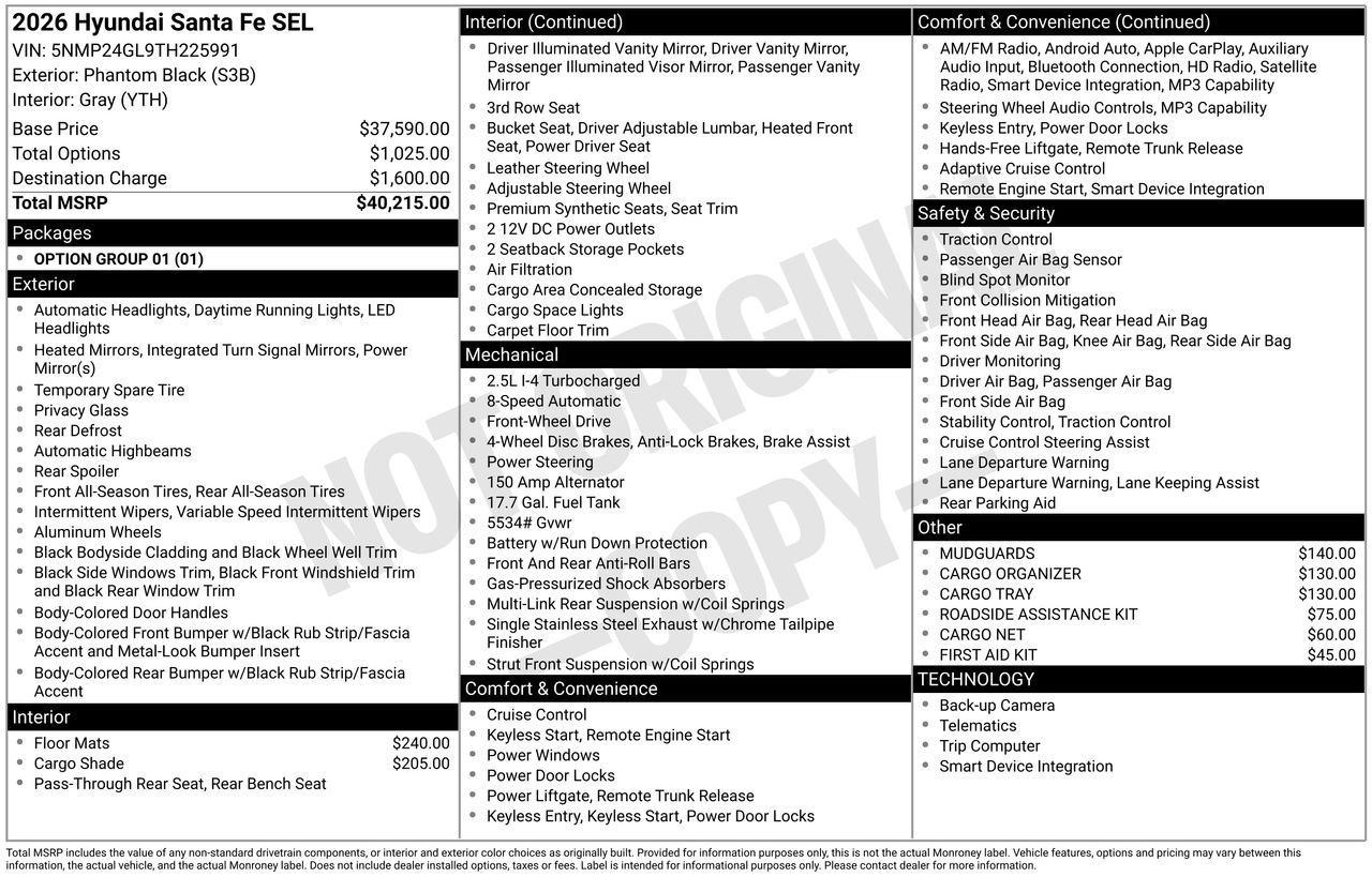 New 2026 Hyundai Santa Fe SEL FWD image 32
