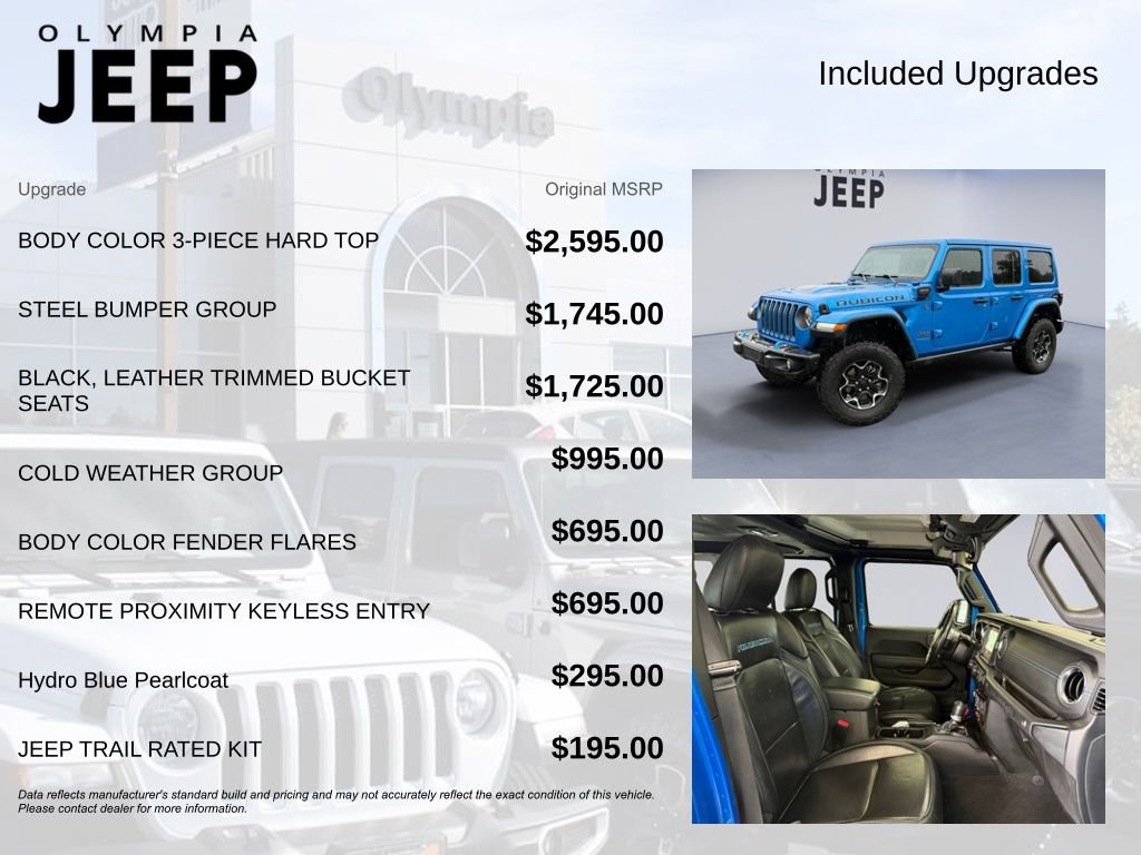 Used 2021 Jeep Wrangler Unlimited Rubicon 4xe w/ Steel Bumper Group image 4