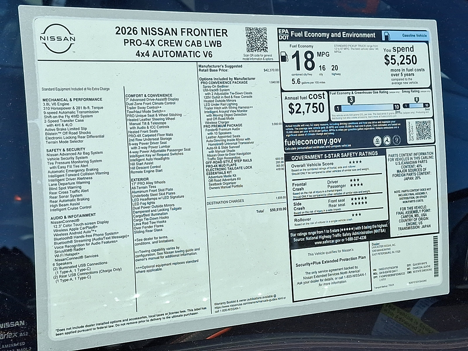 New 2026 Nissan Frontier SV w/ SV Convenience Package image 7