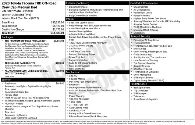 Used 2020 Toyota Tacoma TRD Off-Road w/ TRD Premium Off Road Package image 26