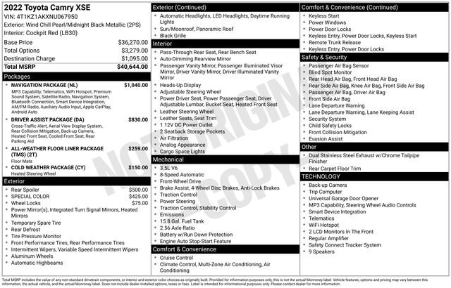 Certified 2022 Toyota Camry XSE w/ Navigation Package FWD image 4