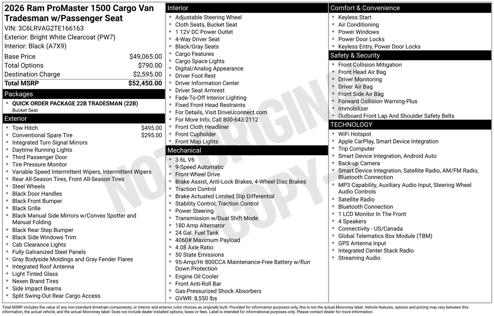 New 2026 RAM ProMaster 1500 FWD image 23