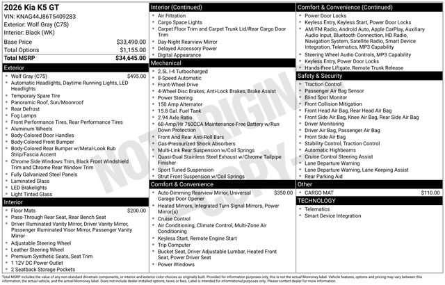 New 2026 Kia K5 GT image 30