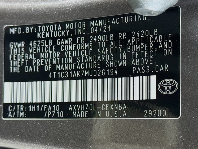 Used 2021 Toyota Camry LE FWD image 15